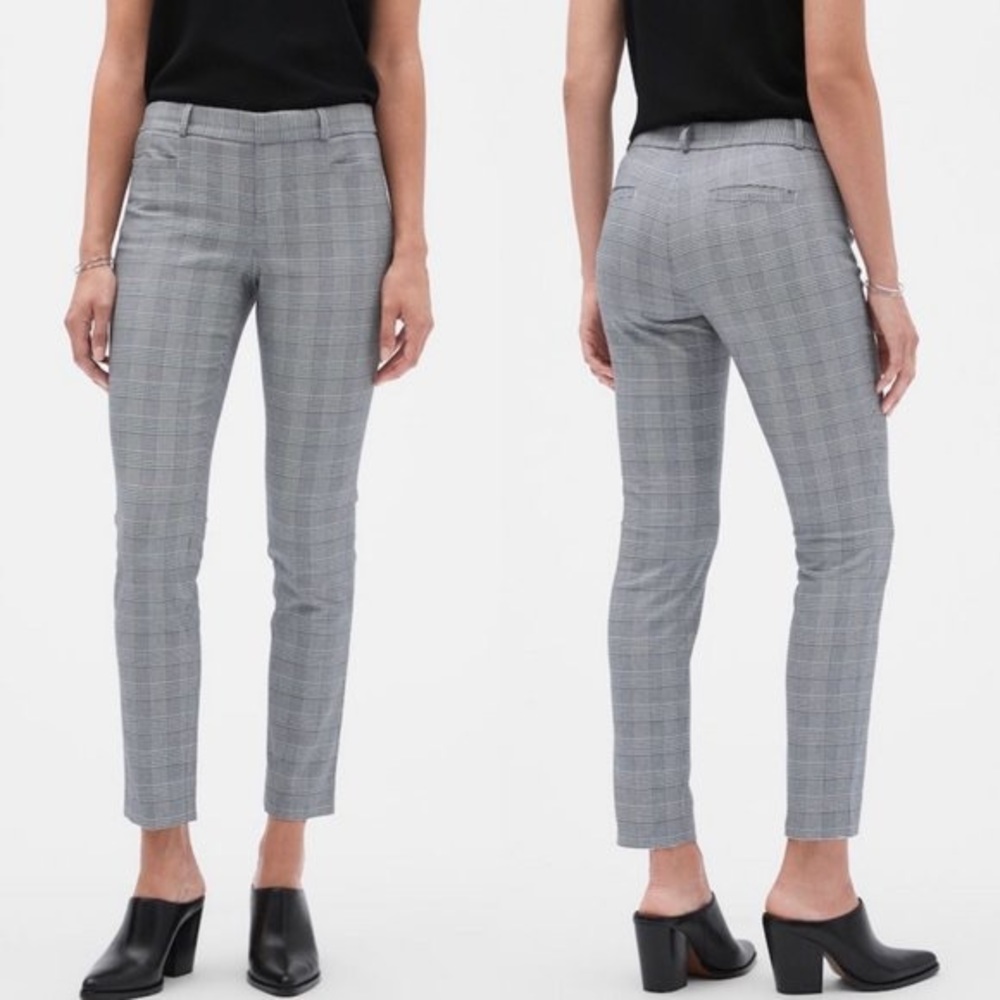 Banana Republic Grey Plaid Sloan Pant